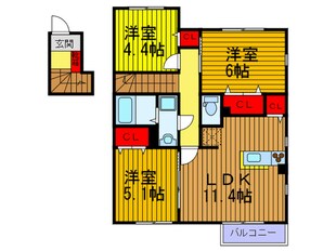 プレジデント雅A棟の物件間取画像